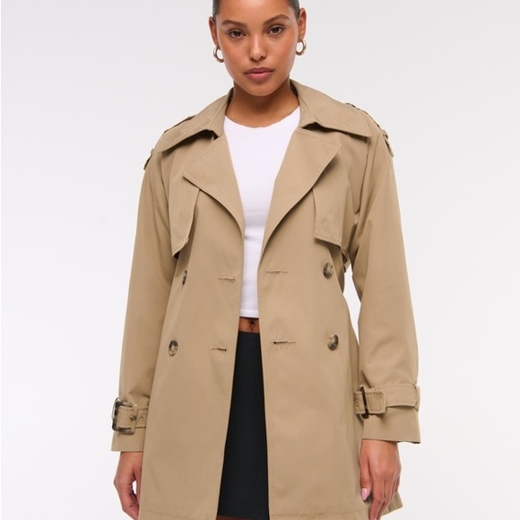 Abercrombie & Fitch Mid-Length Trench Coat Sz M - Picture 5 of 9